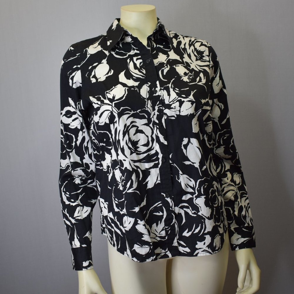 LAUREN RALPH LAUREN LONG SLEEVES BUTTON UP SHIRT‎ SZ PET MD